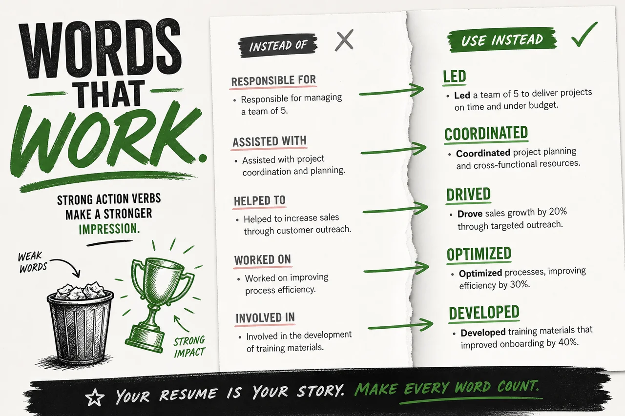 Resume Action Verbs That Replace Overused Words
