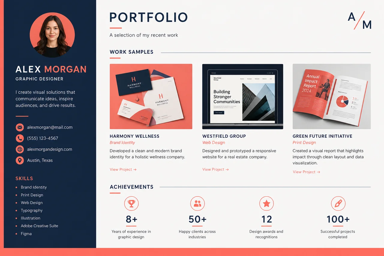 Professional portfolio for interviews