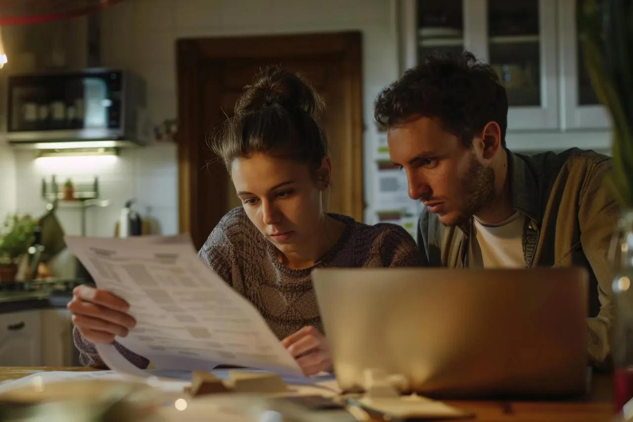 couple reviewing documents