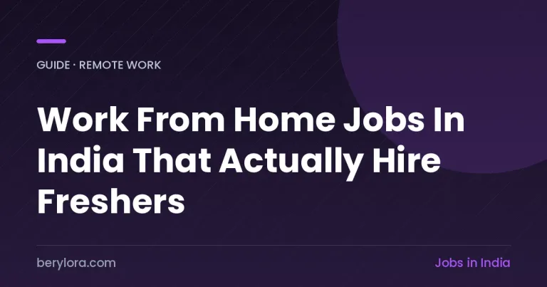 Genuine work from home jobs in India for freshers