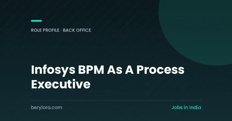 Process executive back office role at Infosys BPM