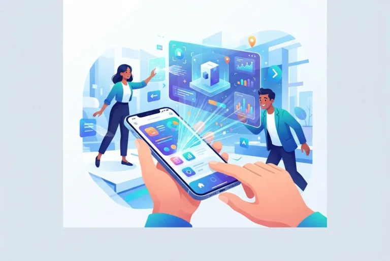 Augmented reality mobile application interface concept