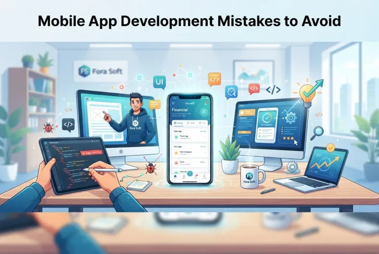 Featured image for: Top Mobile App Development Mistakes to Avoid | Fora Soft