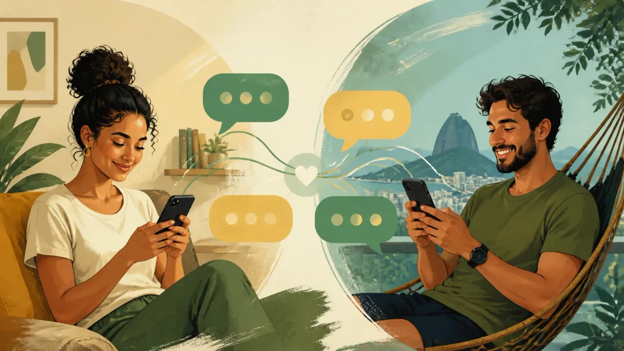 Duas pessoas demonstrando reciprocidade em conversa online
