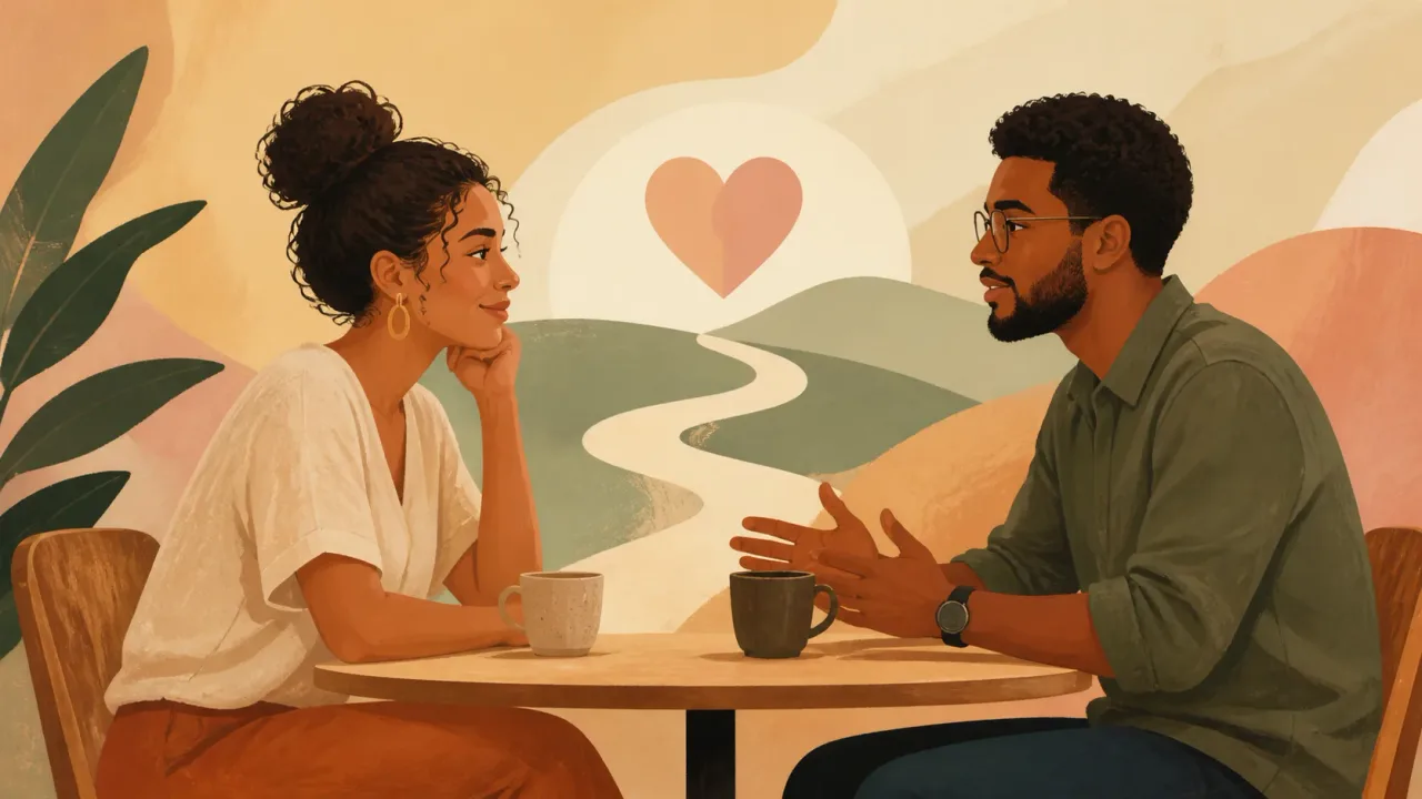 Duas pessoas conversando sobre expectativas sem pressão