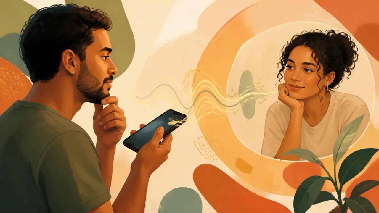 Pessoa enviando áudio com respeito em conversa online