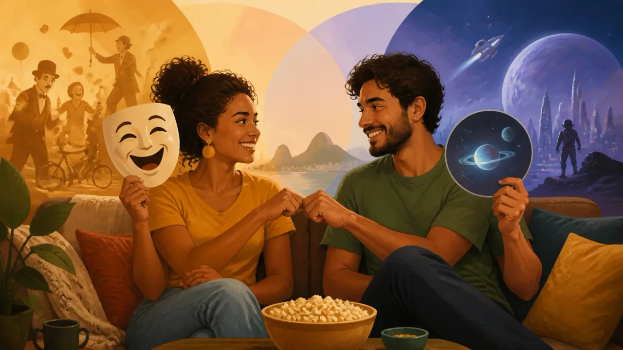 Casal com gostos diferentes escolhendo filme