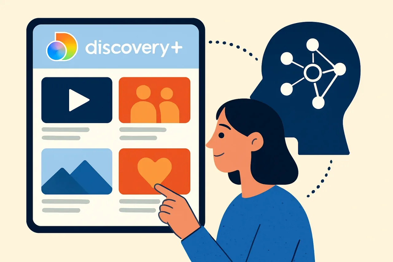 Discovery Plus interface highlighting personalized content suggestions.