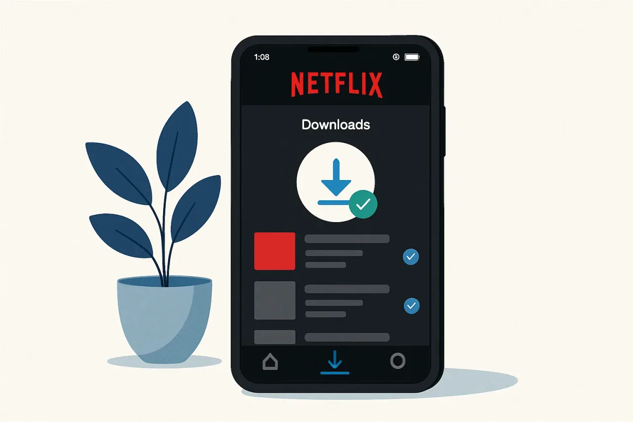 Netflix Download screen with saved TV show episodes