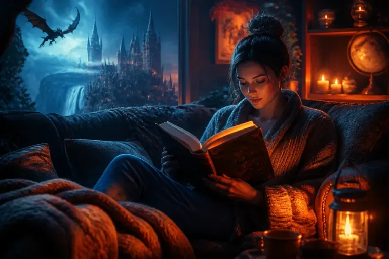 Ilustração editorial sobre séries de fantasia para explorar mundos e personagens marcantes