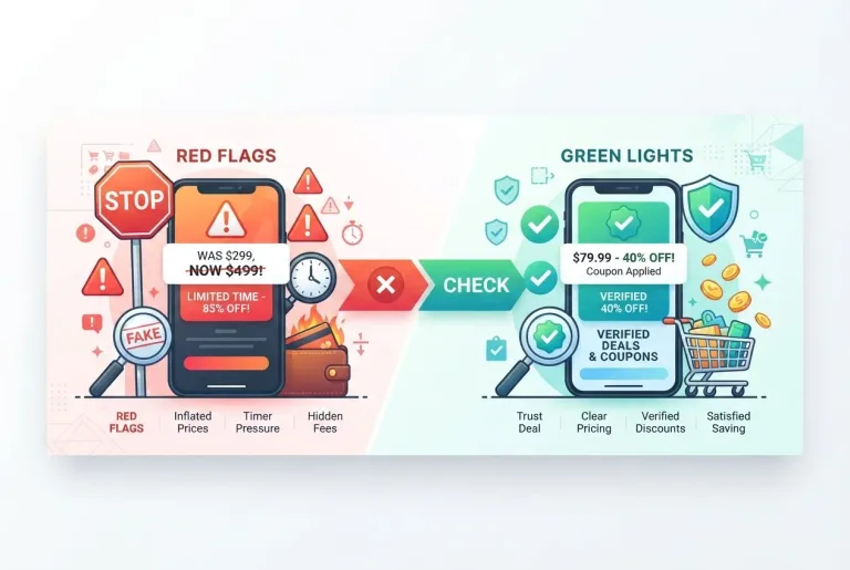 Featured image for: Slickdeals Red Flags and Green Lights: How to Spot Fake Savings