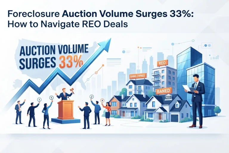Featured image for: Foreclosure Auction Volume Surges 33%: How to Navigate REO Deals