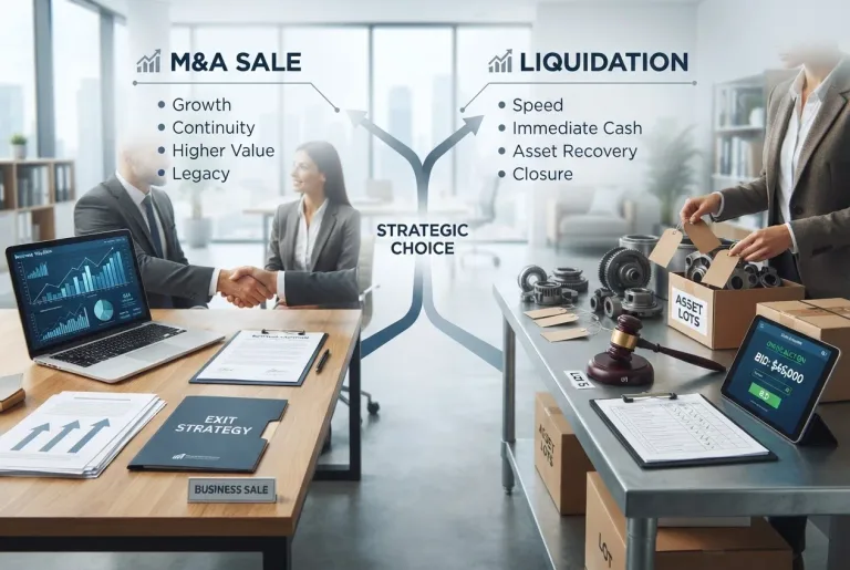 Featured image for: M&A Business Sale vs. Liquidation Auction: Smart Exit Trade-Offs