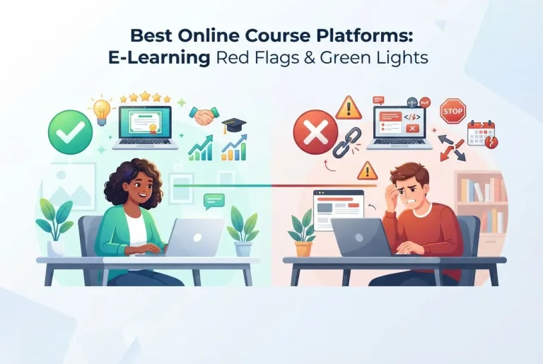 Featured image for: Best Online Course Platforms: E-Learning Red Flags & Green Lights