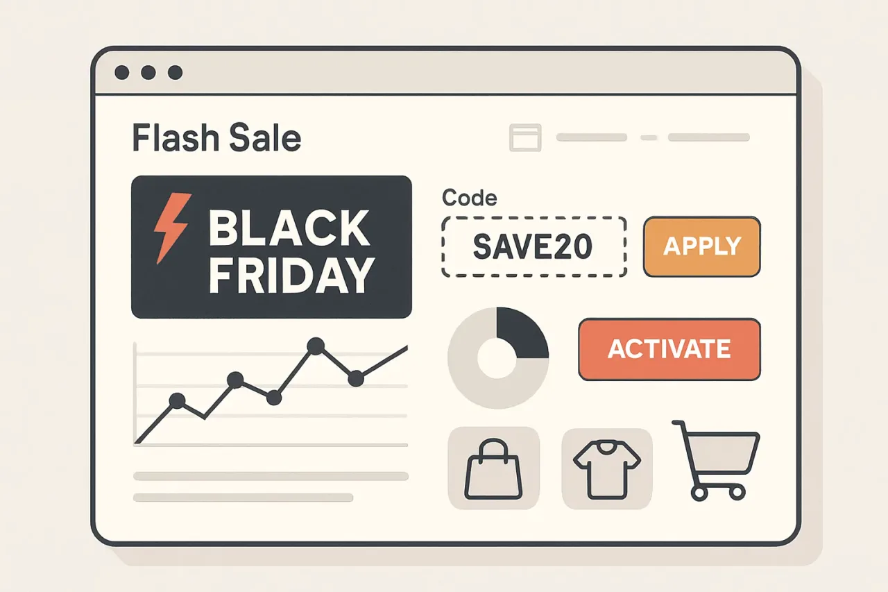 Black Friday flash sale coupon dashboard screenshot