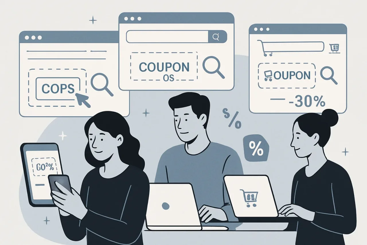 Verifying coupon codes on laptop and phone screens