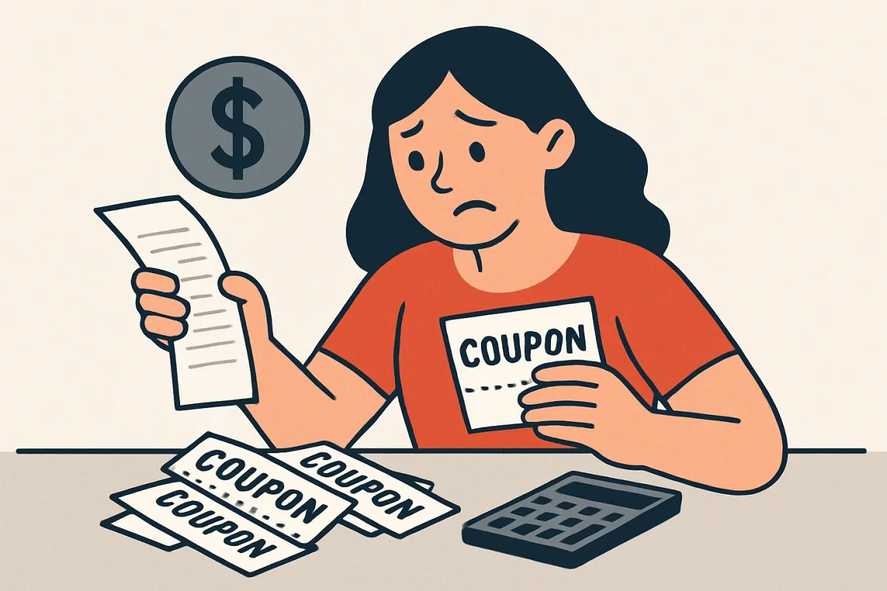 Couponing mistakes with shopping receipts