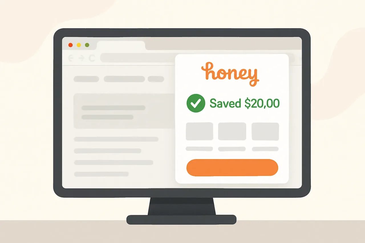 Screenshot of Honey Chrome Extension with discount applied