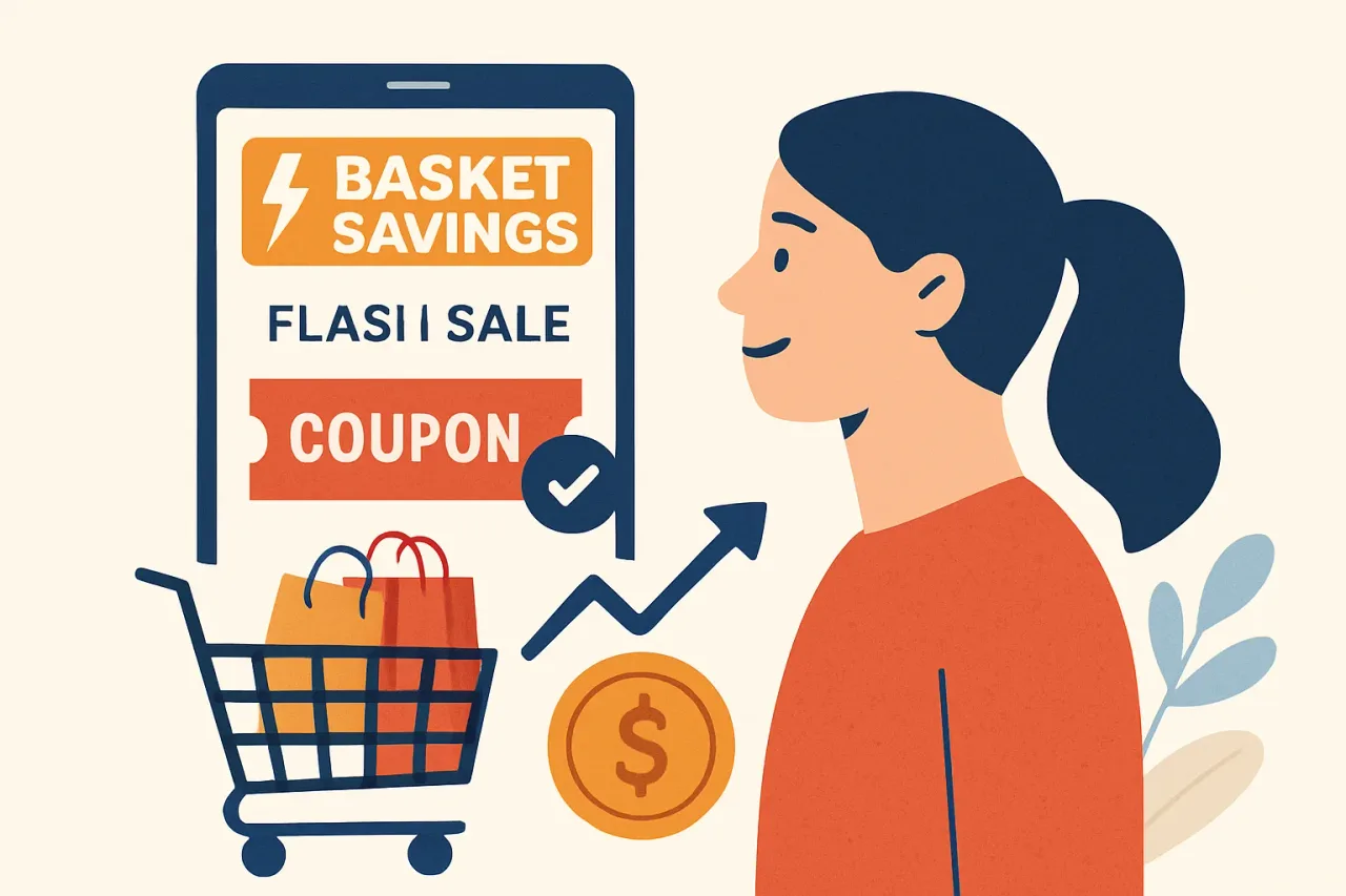 Personalized mobile flash sale notification from Basket Savings