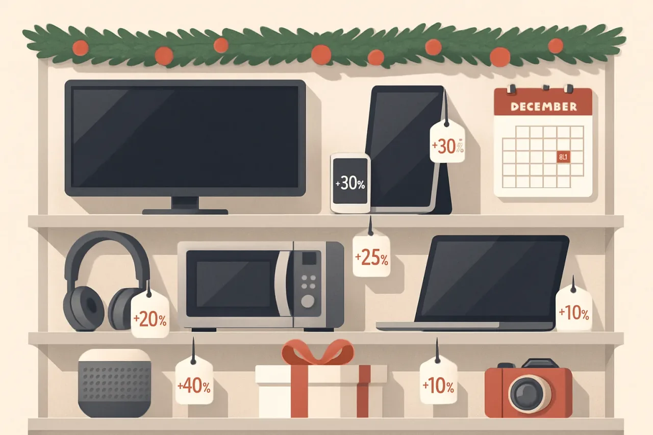 Last-minute electronics sales in a retail store