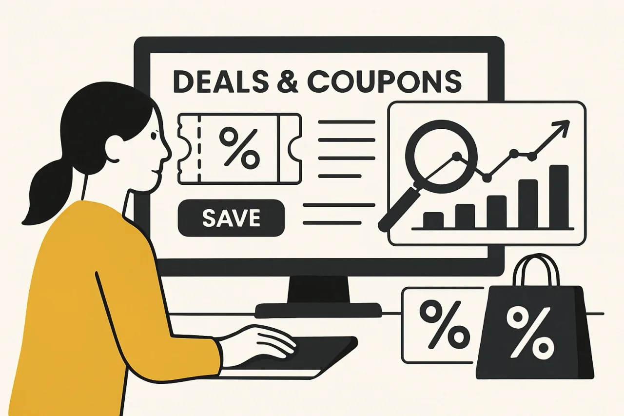 Dashboard displaying shopping deals analytics