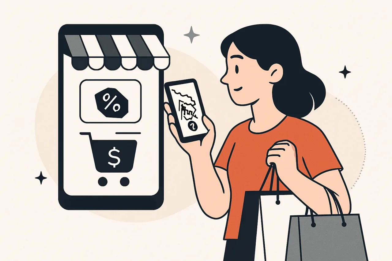 Smartphone showing a price tracking alert