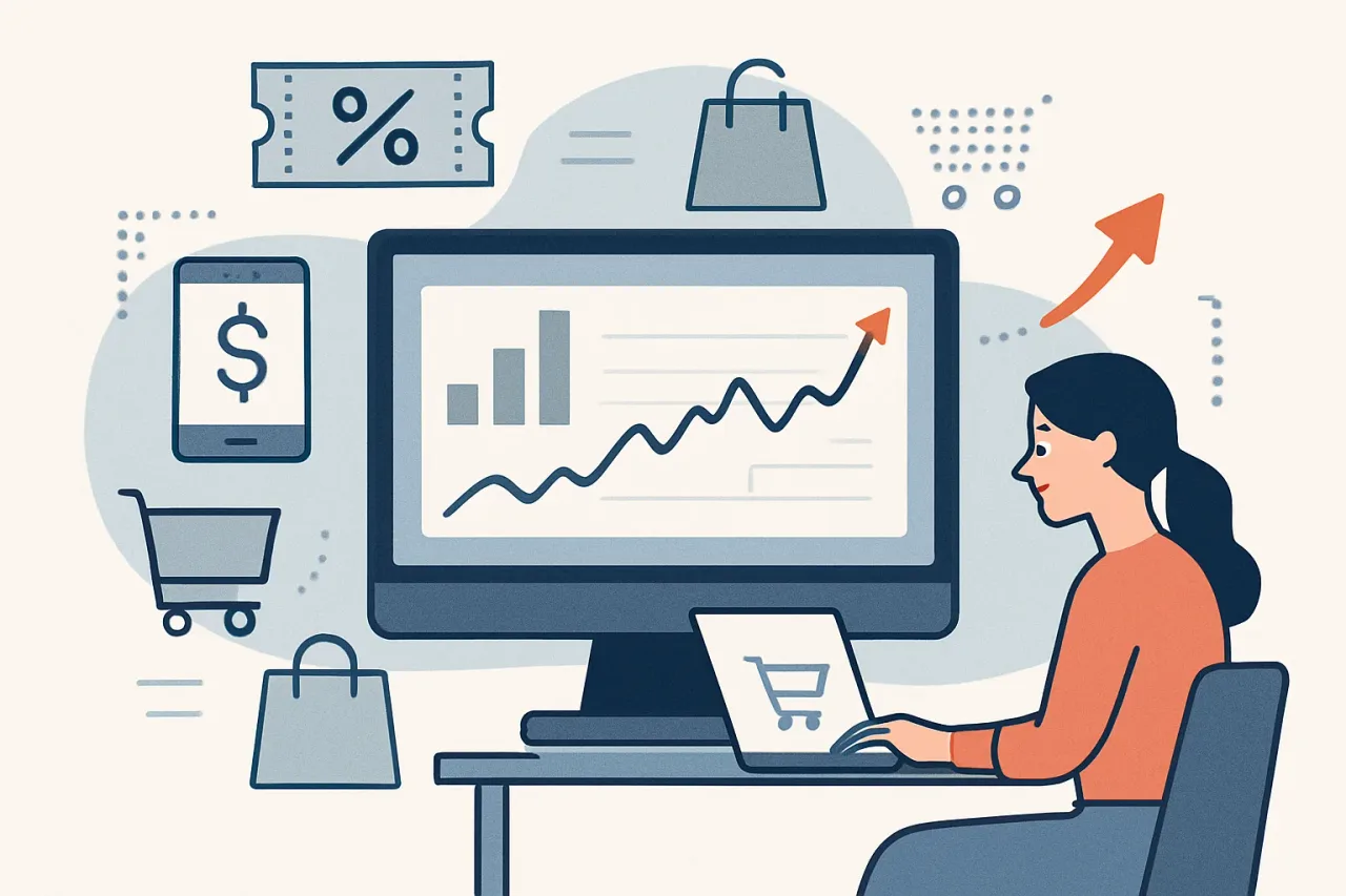 Charts display real-time analysis of dynamic shopping pricing.