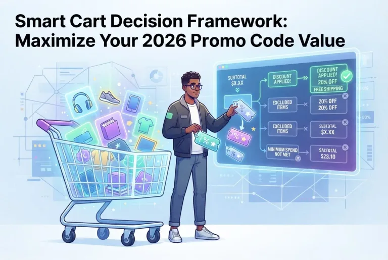 Smart cart checkout calculation screen showing promo code validation
