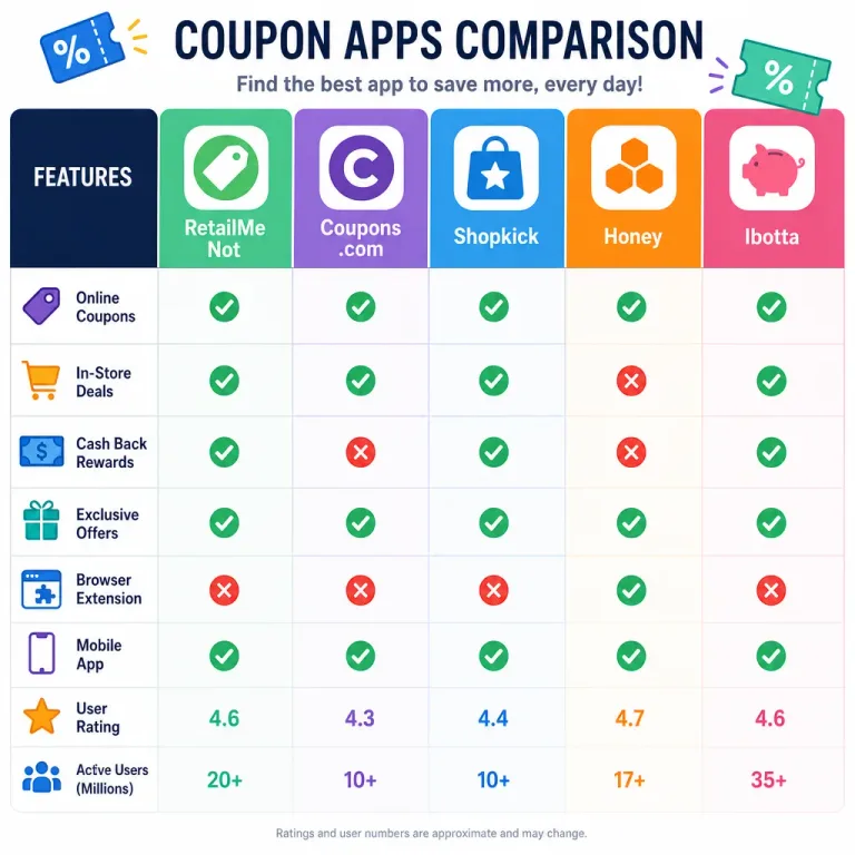 Featured: Coupon App Comparison Chart for Groceries and Retail