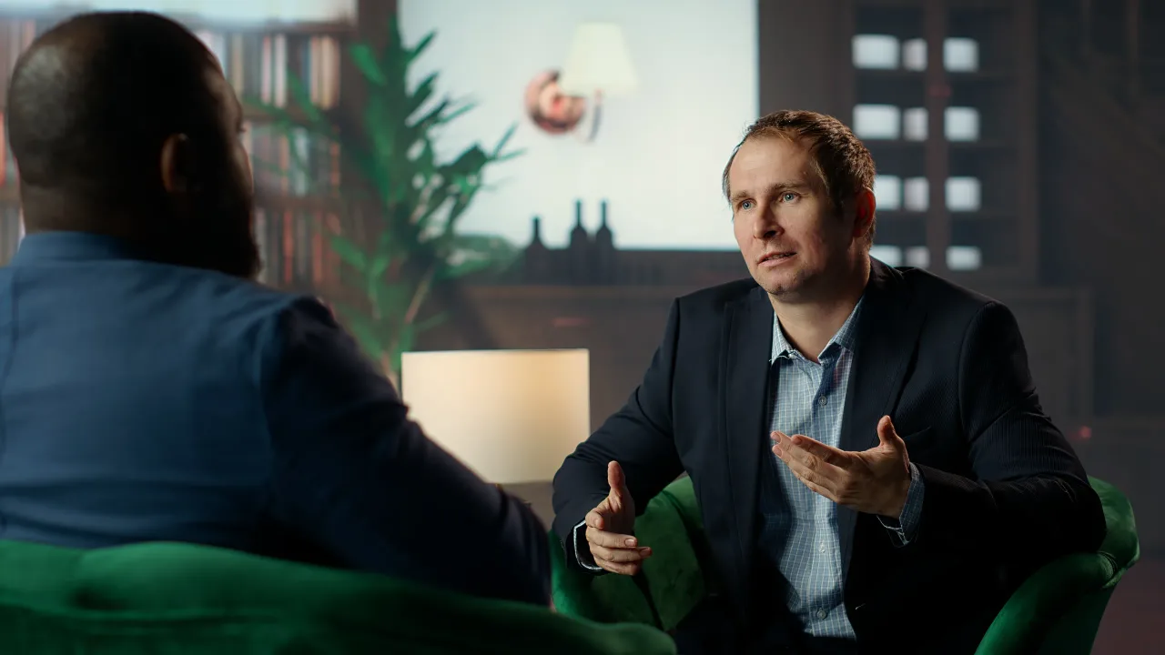 two diverse gentlemen private classy social club discuss career advancement