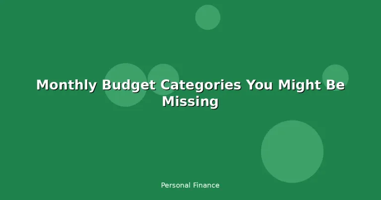 Featured: Monthly Budget Categories You Might Be Missing