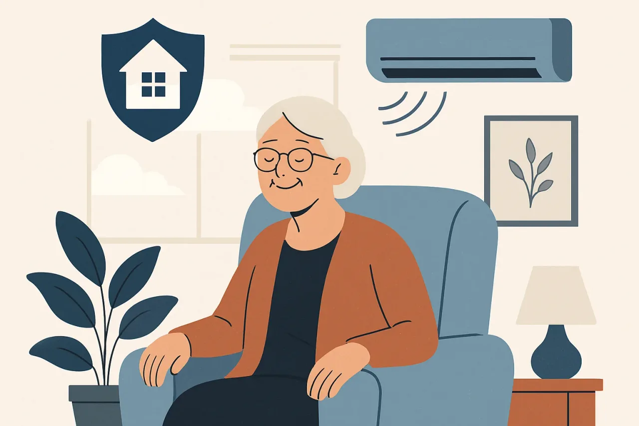 Elderly person reviewing energy bills with an advisor