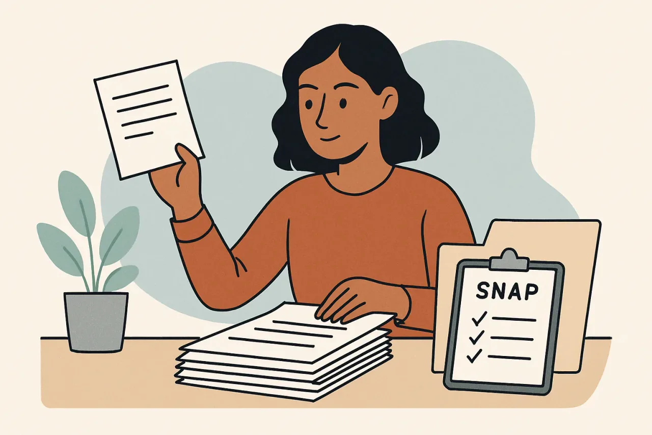 Organized documents for SNAP application