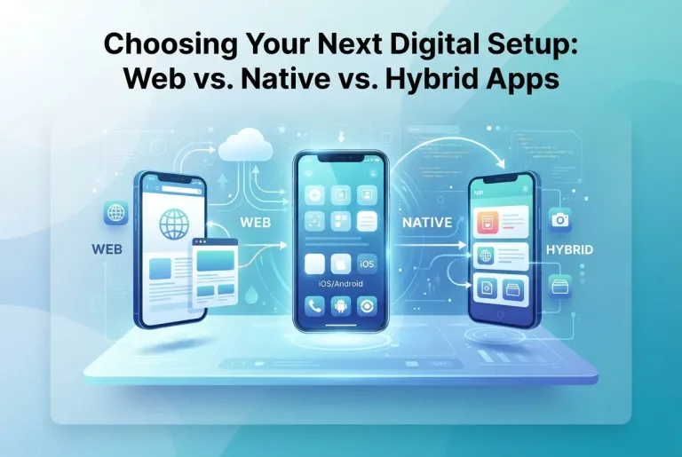 Featured image for: Choosing Your Next Digital Setup: Web vs. Native vs. Hybrid Apps