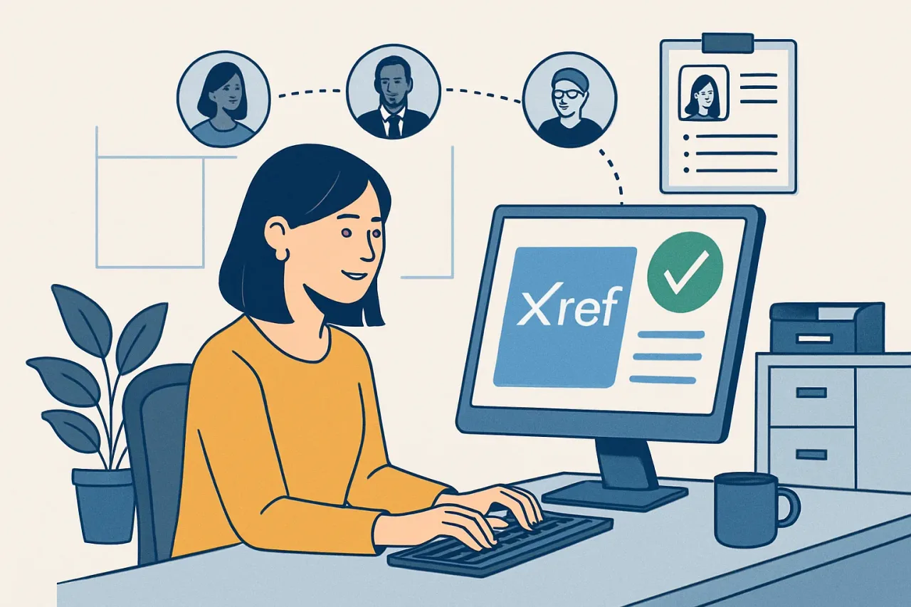 HR team reviewing digital Xref reference check dashboard