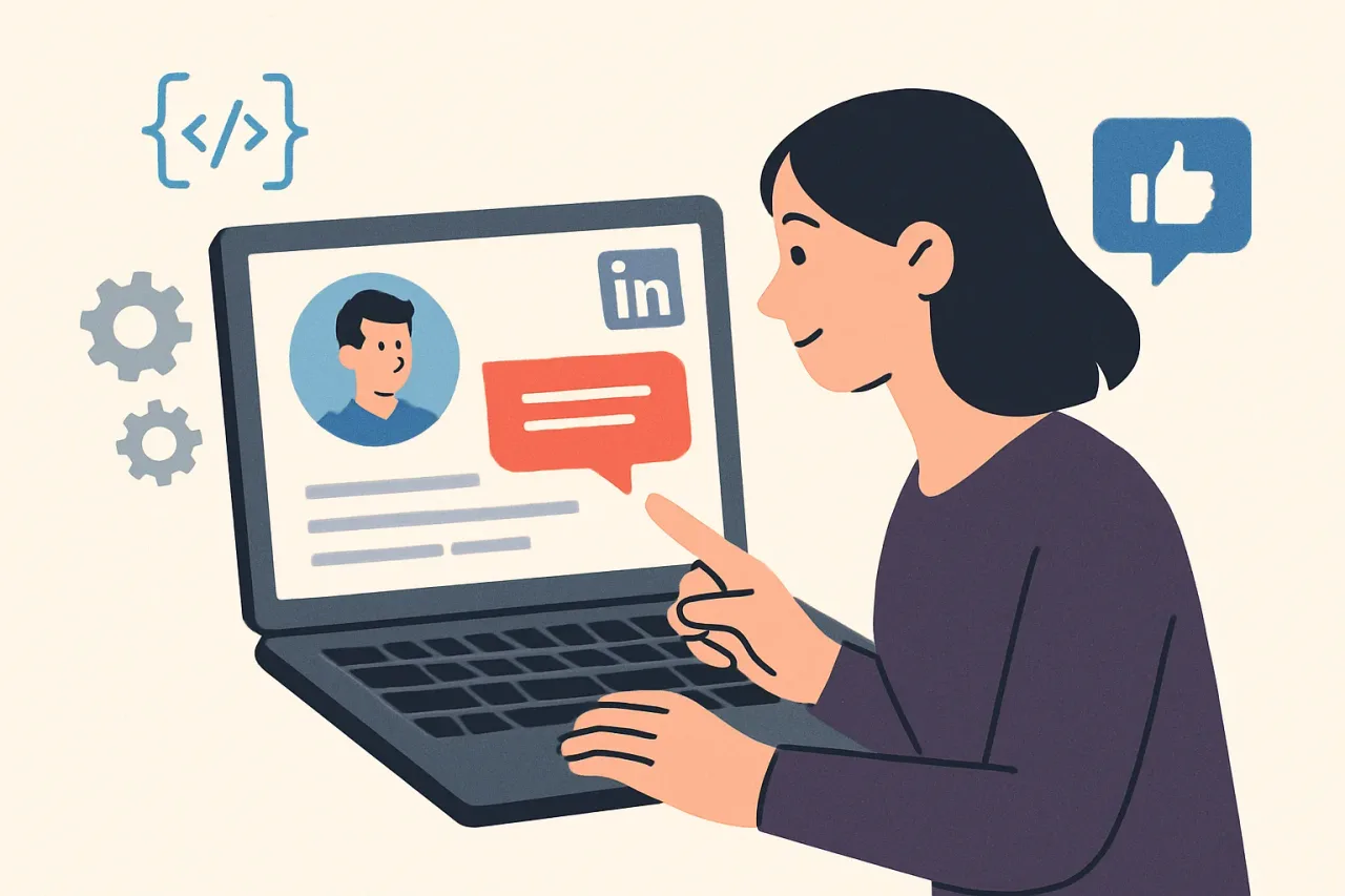 Recruiter composing a personalized LinkedIn message to a software engineer.