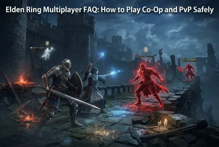 Featured image for: Elden Ring Multiplayer FAQ: How to Play Co-Op and PvP Safely
