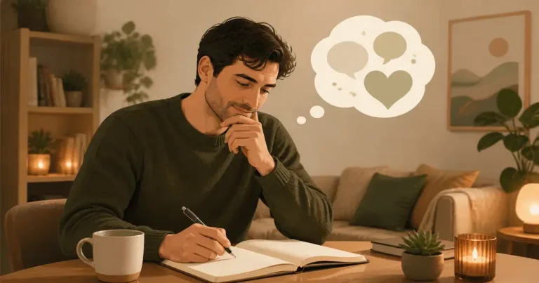 Ilustração editorial sobre o que perguntar antes do primeiro encontro, com pessoas adultas em contexto de conexão digital segura.