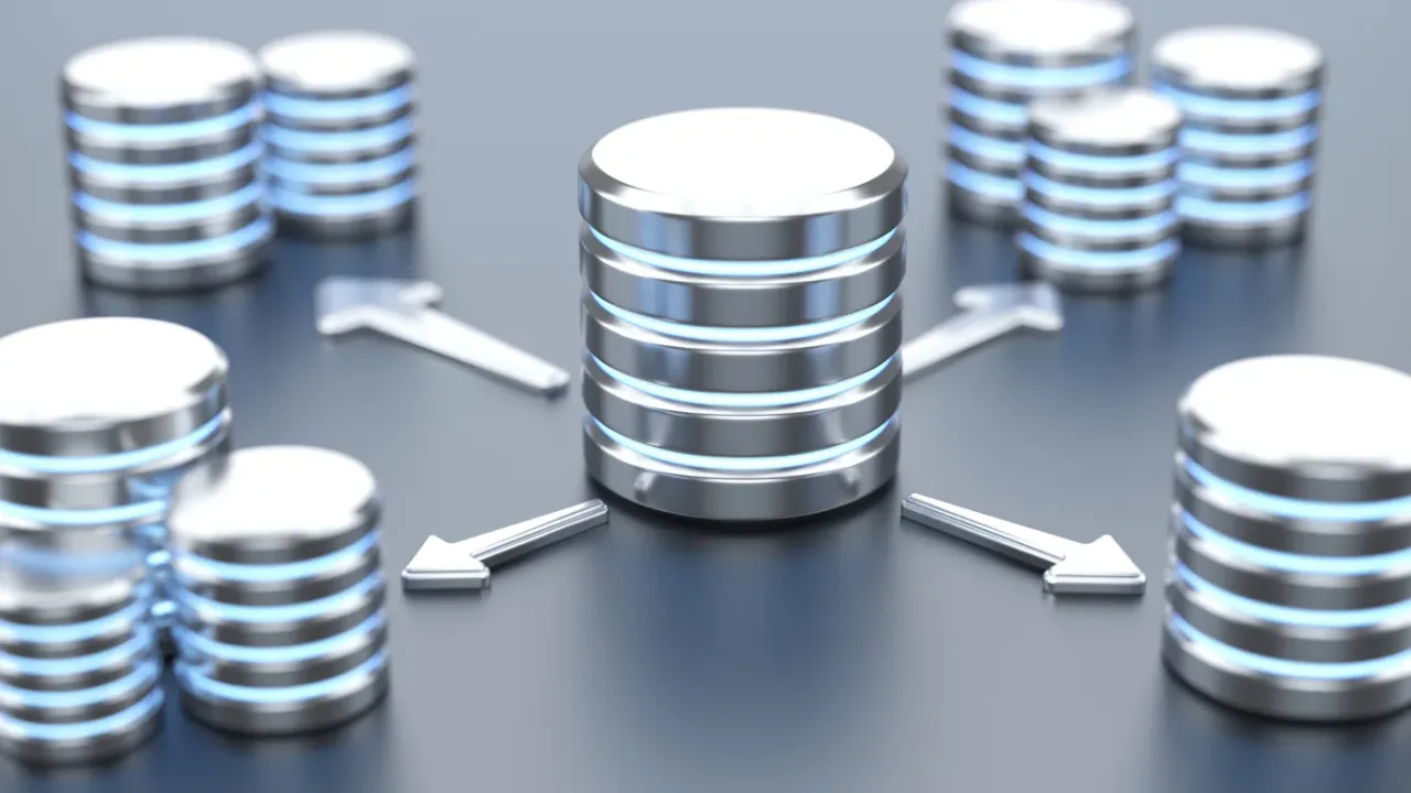 Peripheral Database concept illustration showing a central database connected to multiple data storage nodes through directional arrows.