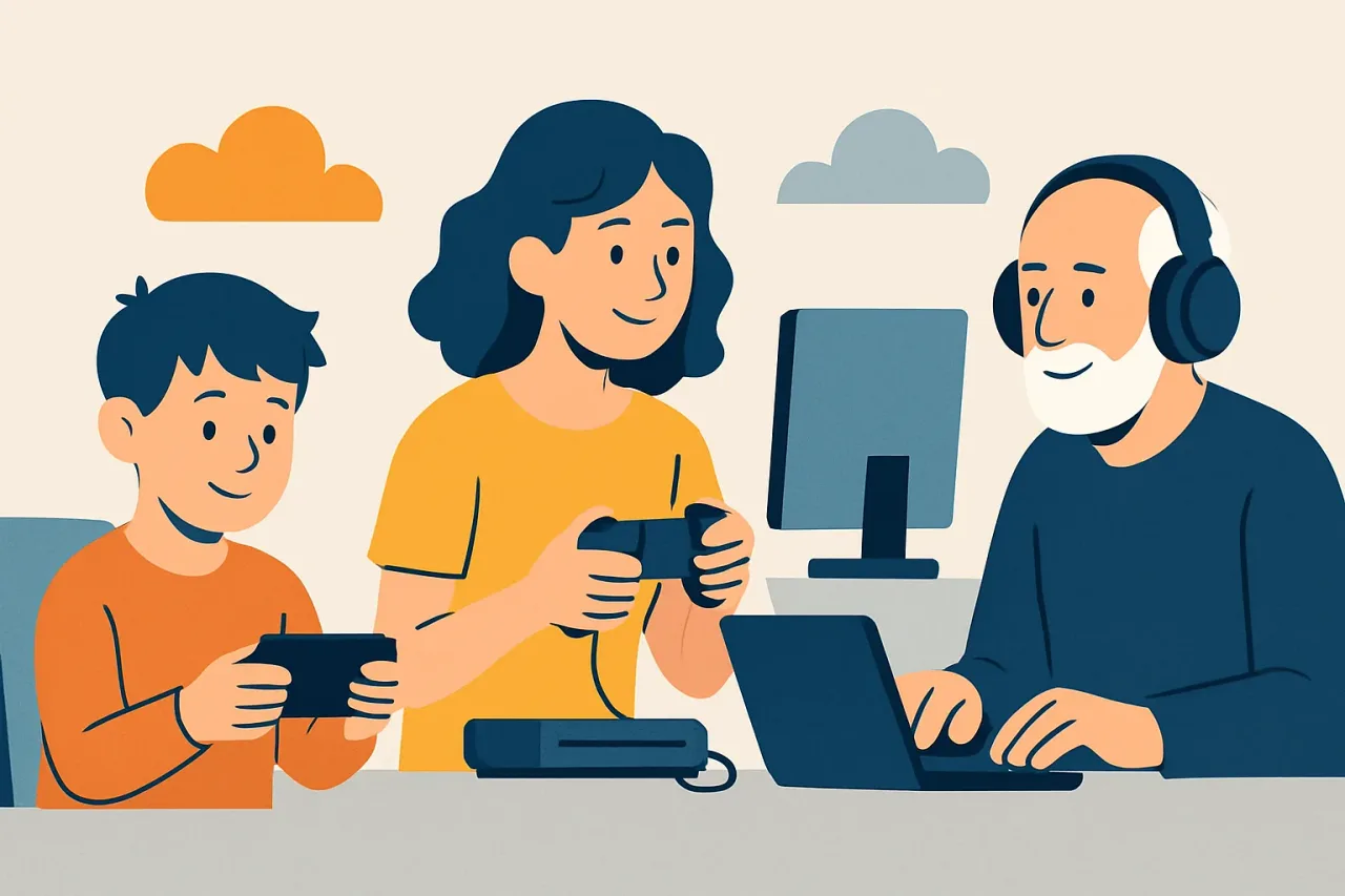 Chart displaying generational platform usage in gaming