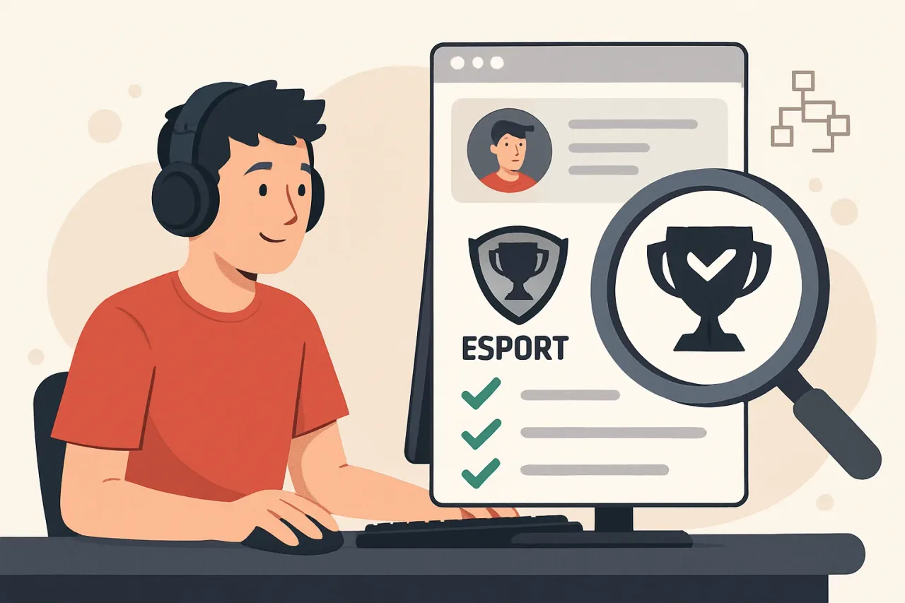 Screenshot of a polished esports player profile online