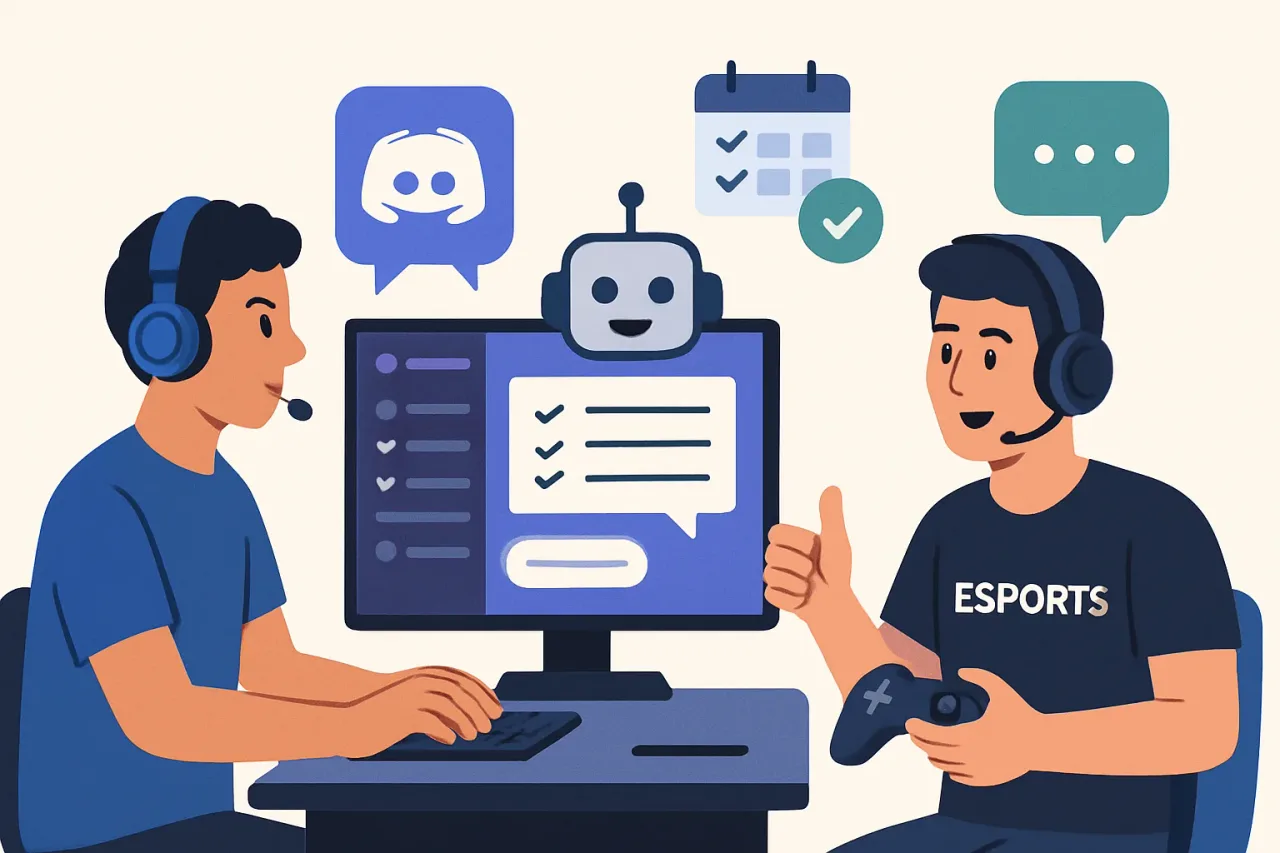 Screenshot of a Discord server using bots for esports