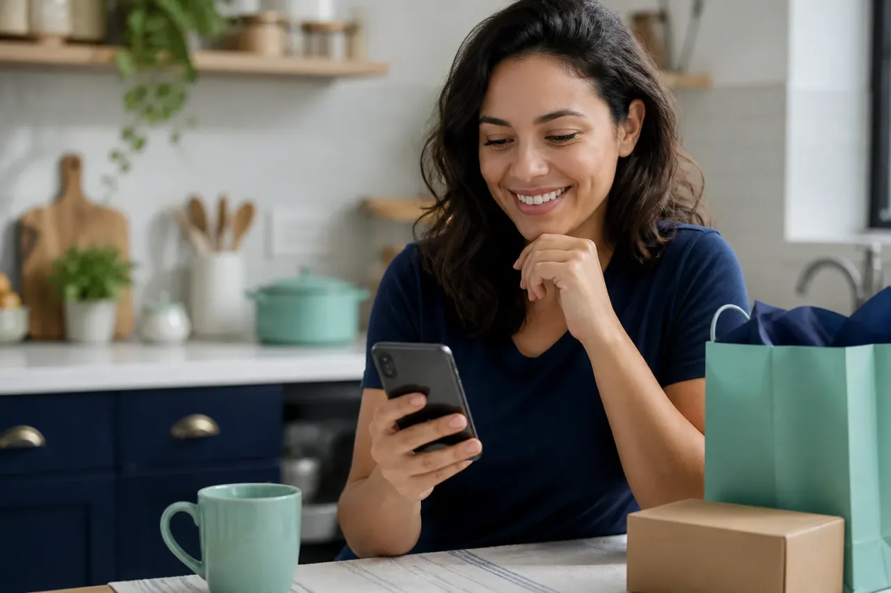 Pessoa acompanhando cashback em aplicativo no celular