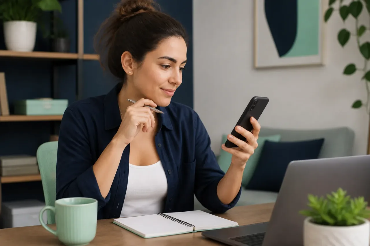 Pessoa comparando cupom cashback e frete grátis no celular