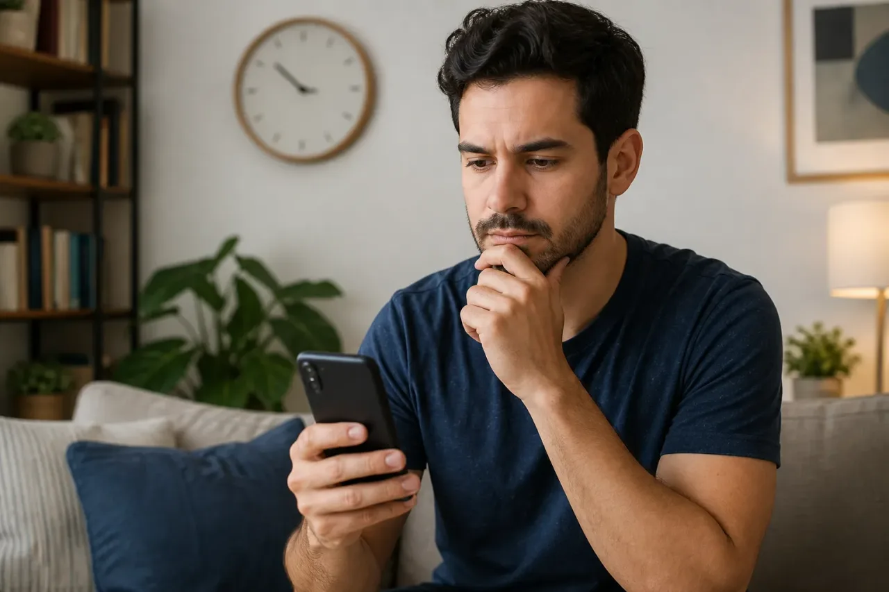 Pessoa avaliando promoção relâmpago no celular