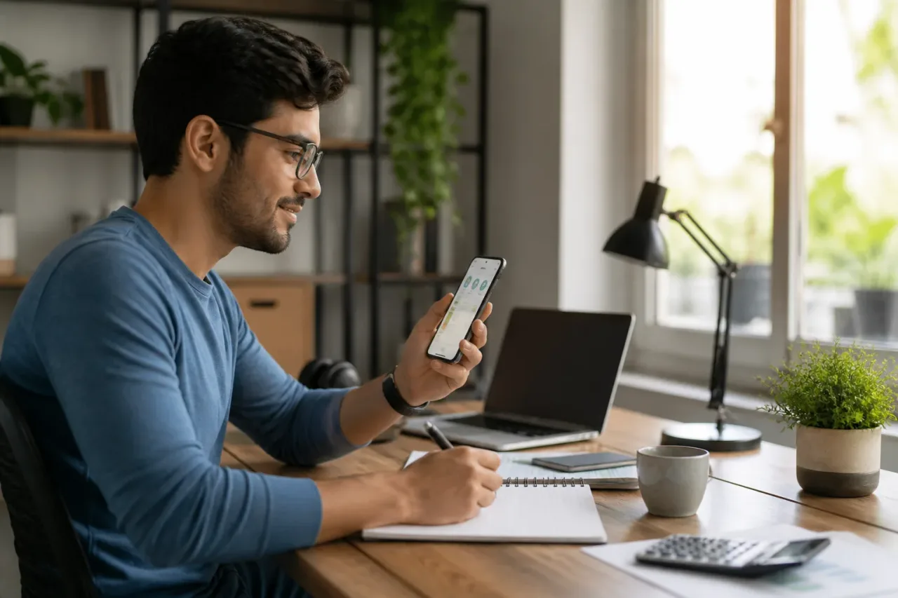 Pessoa analisando clube de benefícios no celular
