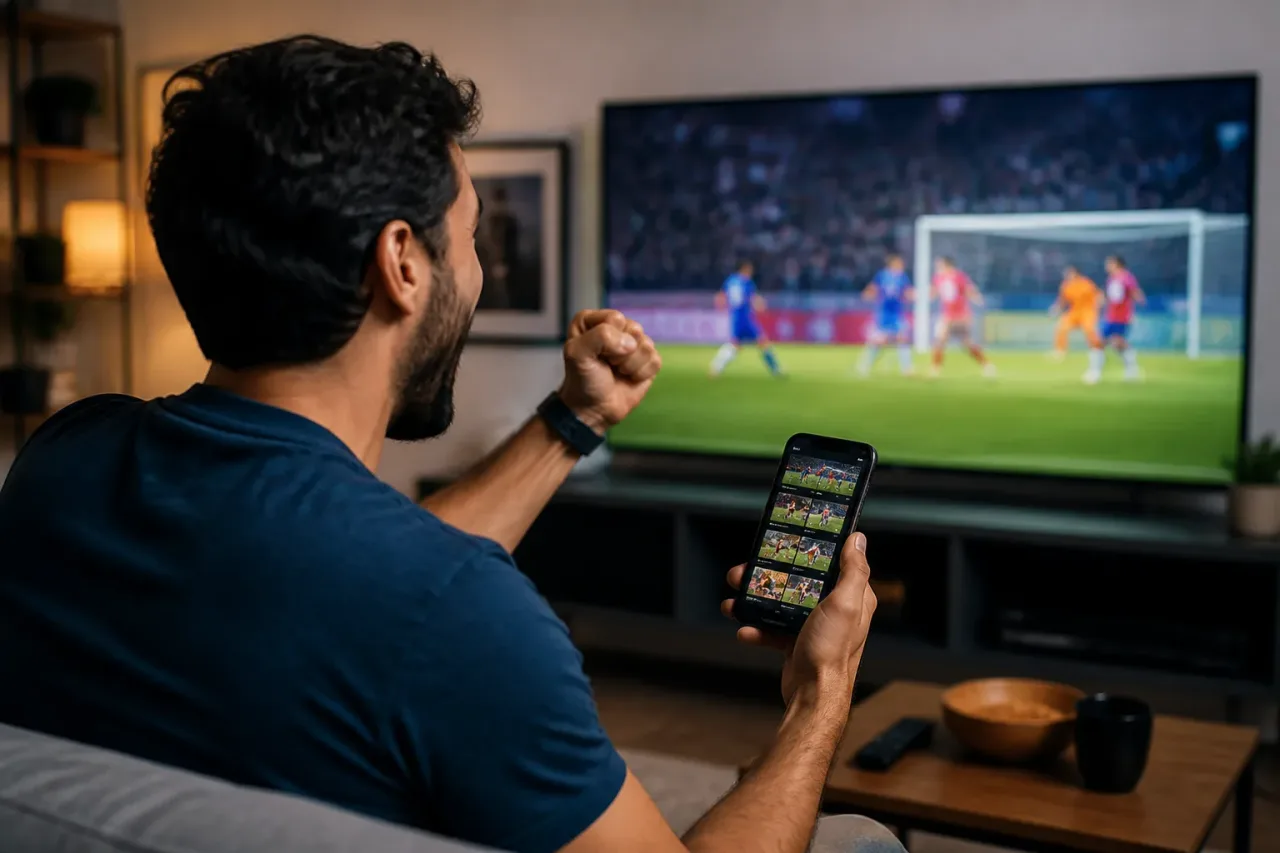 Pessoa assistindo esporte em streaming