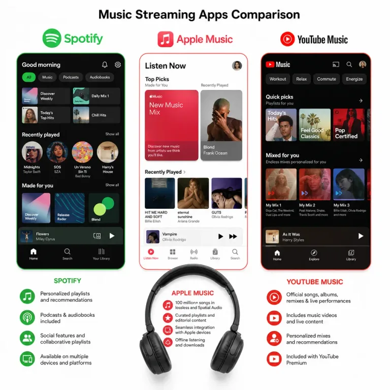 Featured: Spotify vs Apple Music vs YouTube Music Compared