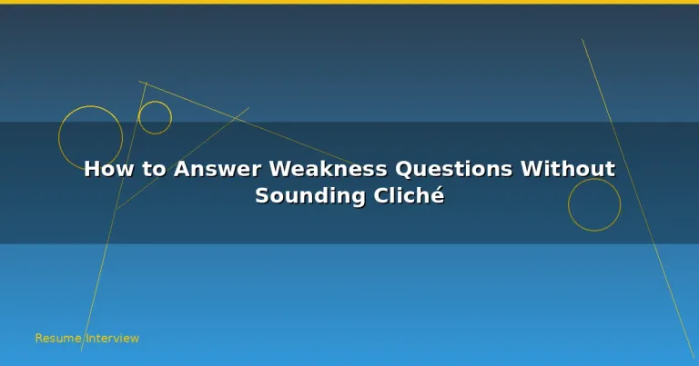 Featured: How to Answer Weakness Questions Without Sounding Cliché