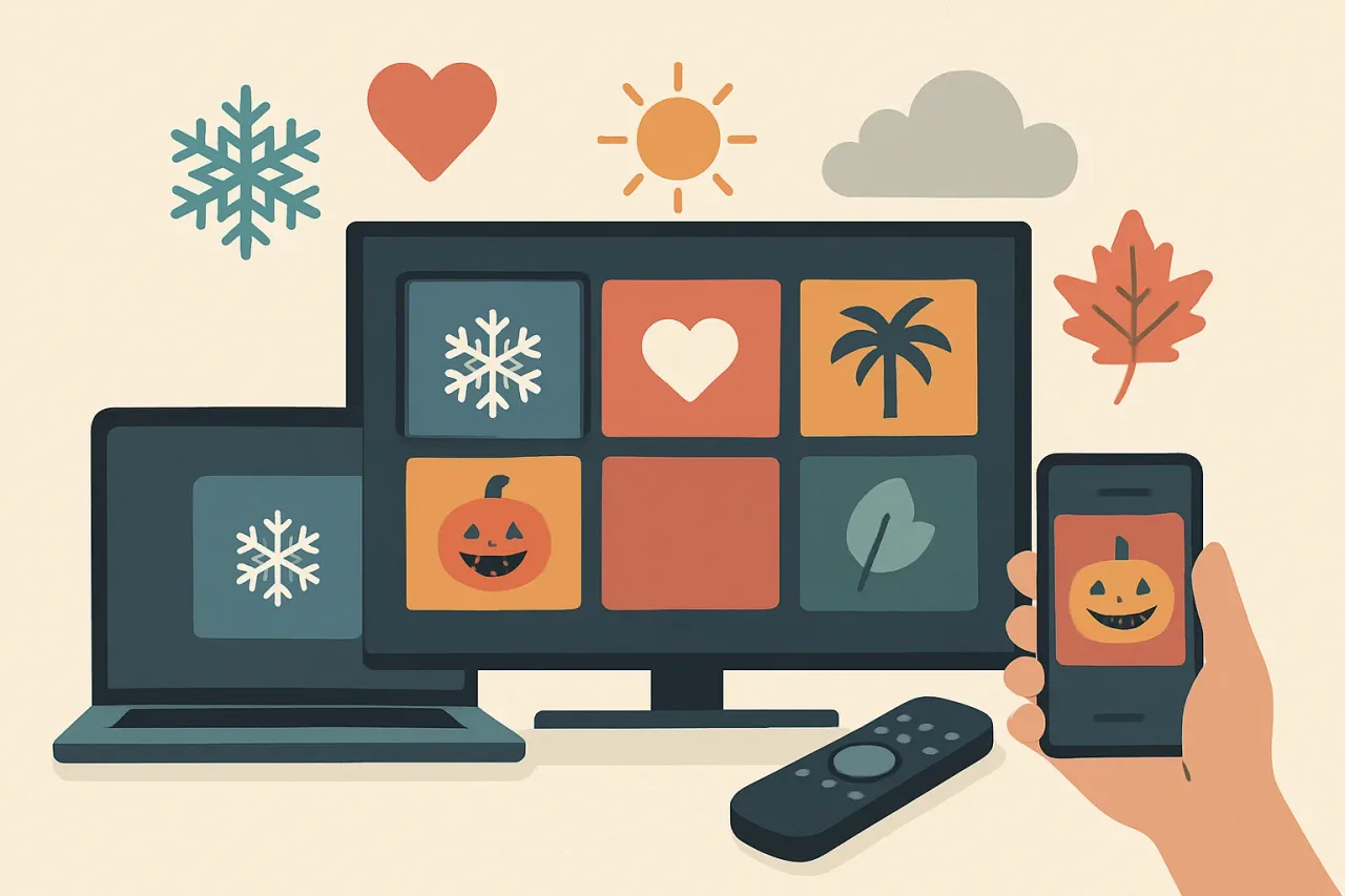 A family enjoying a holiday movie marathon together